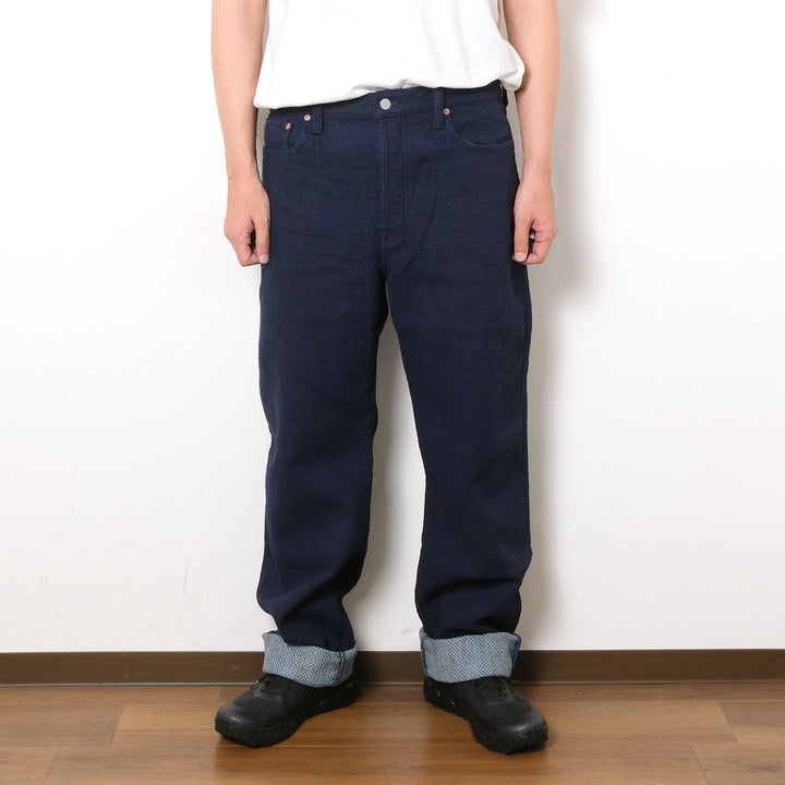 omotodenim - 15oz ORI-SASHI SASHIKO LOOSE FIT BUTTON FLY - 0821