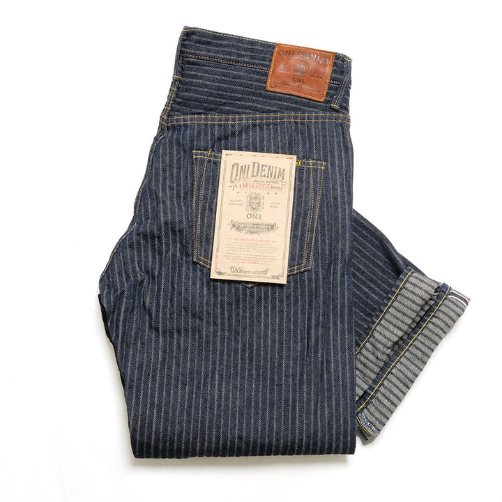 ONI DENIM - Relax Straight - Drop-Needle Stitching Jacquard Striped Denim - ONI022-HJS