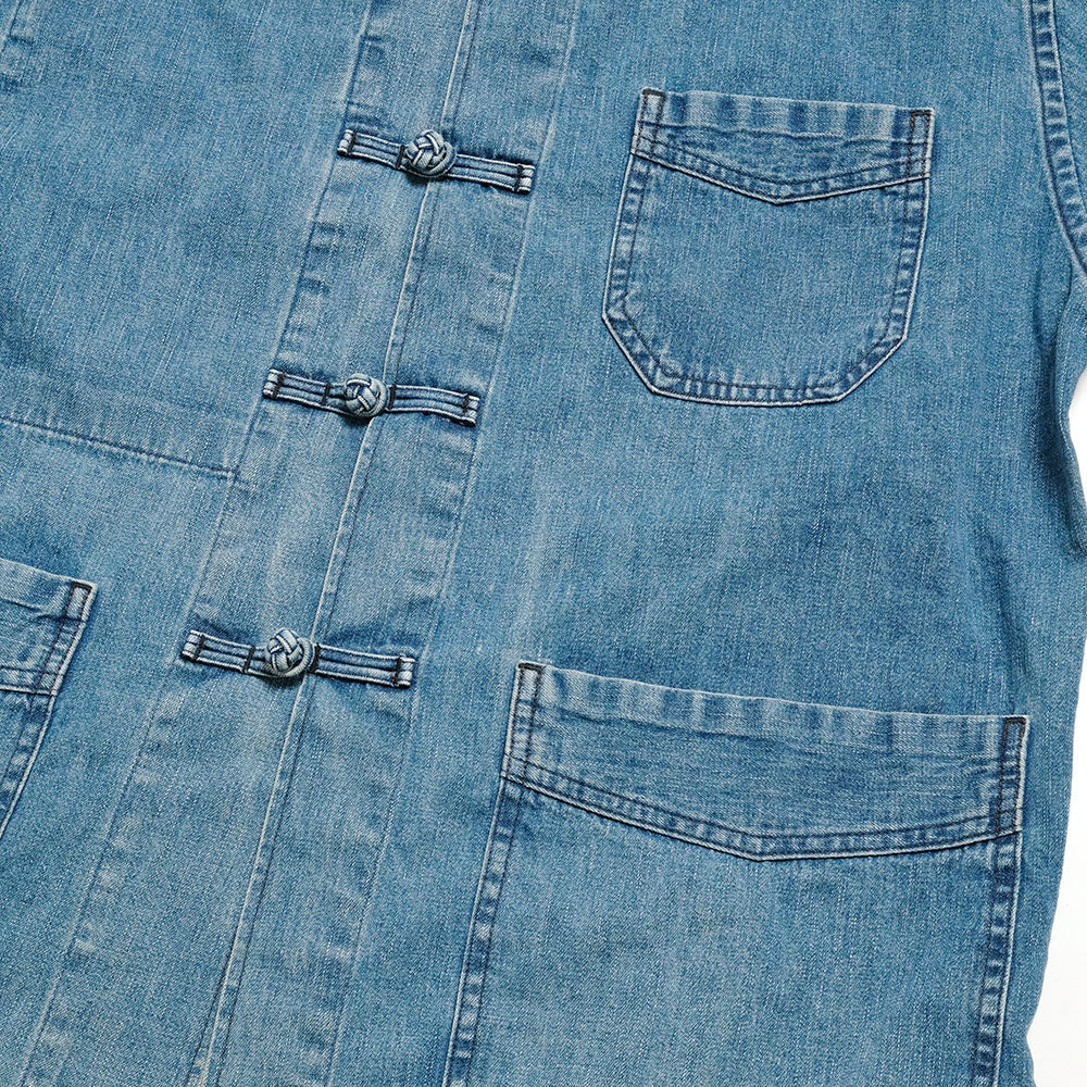 BLUE BLUE - Light Denim French China Work Jacket - Used Wash - 1007984