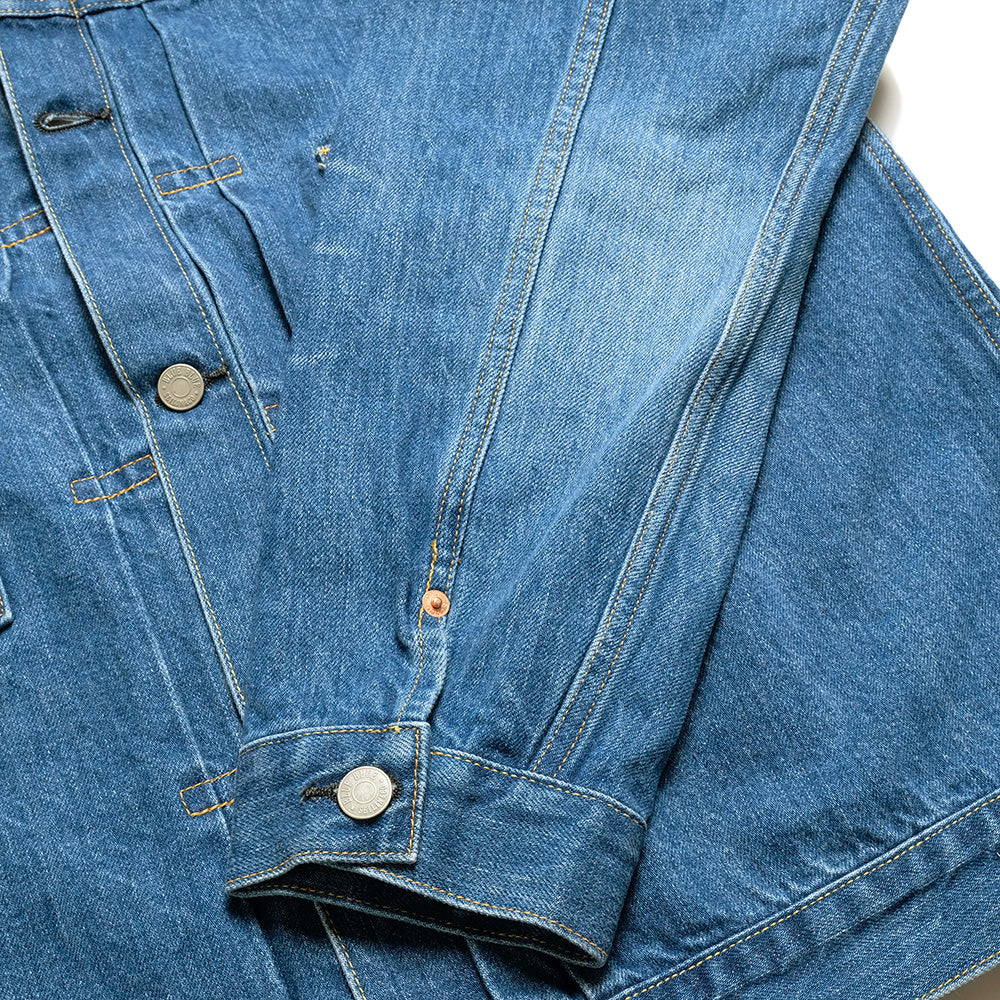 BLUE BLUE - JK02 MOD supima Selvedge Denim 2nd Type Trucker Jacket - FADE WASH - 1009866