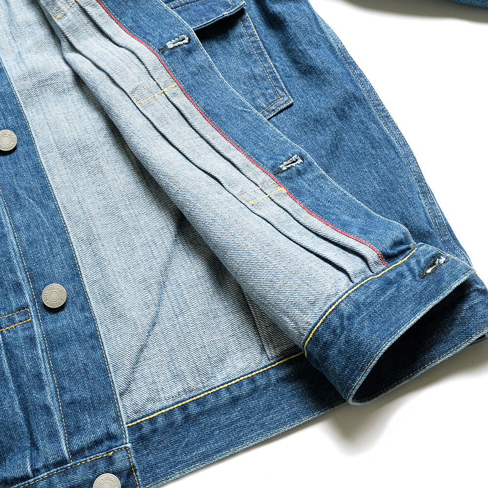 BLUE BLUE - JK02 MOD supima Selvedge Denim 2nd Type Trucker Jacket - FADE WASH - 1009866