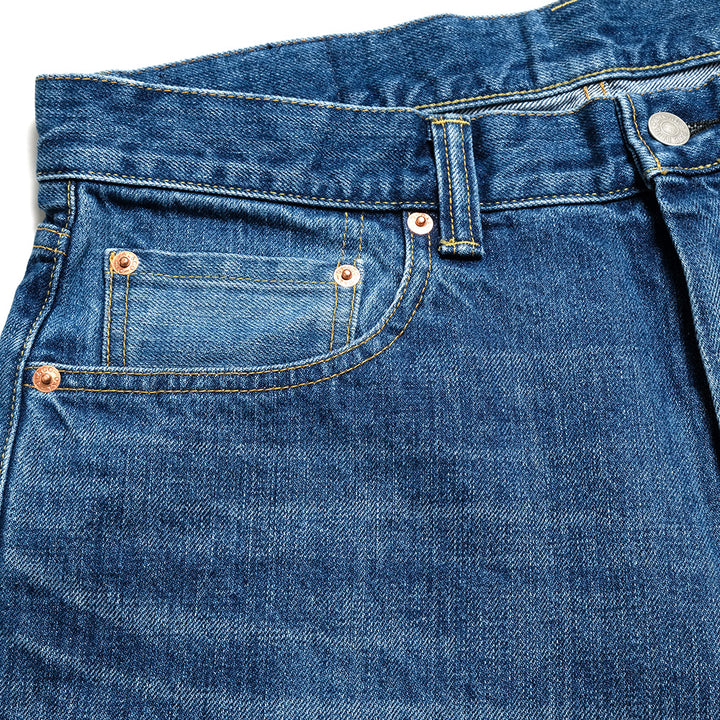 BLUE BLUE - PP03 MOD Superior Pima Cotton - Selvedge Denim FADE Wide tapered Jeans - 1009868