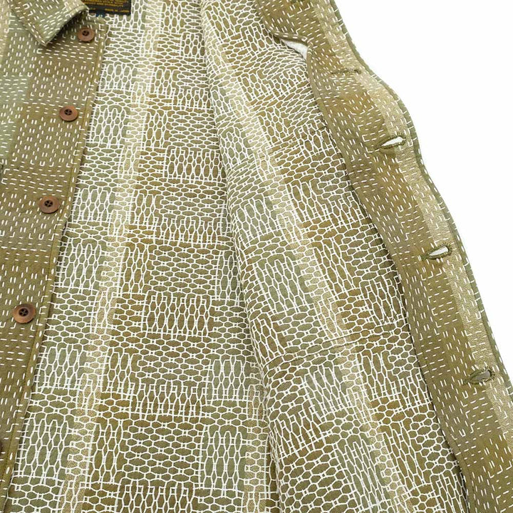STUDIO D’ARTISAN - NORAGI ARMY SASHIKO - LONG SLEEVE SHIRT - 5718