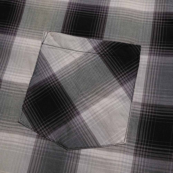 SUGAR CANE - COTTON OMBRE CHECK - S/S OPEN SHIRT - SC39724