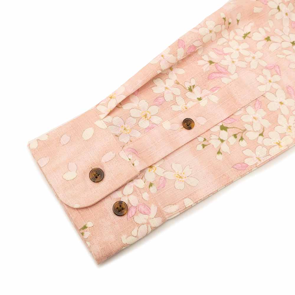 衣櫻 - サザンクロス素材 - 長袖レギュラーシャツ - 霞舞桜 - SA1662
