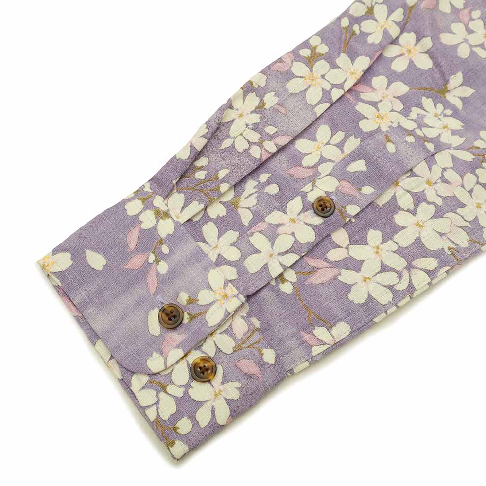 衣櫻 - サザンクロス素材 長袖レギュラーシャツ - 霞舞桜 - SA1564