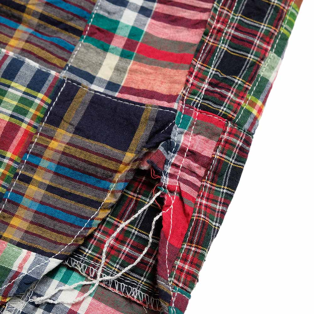 SUGAR CANE - INDIA MADRAS CHECK PATCHWORK BUTTON DOWN SHIRT - SC29736
