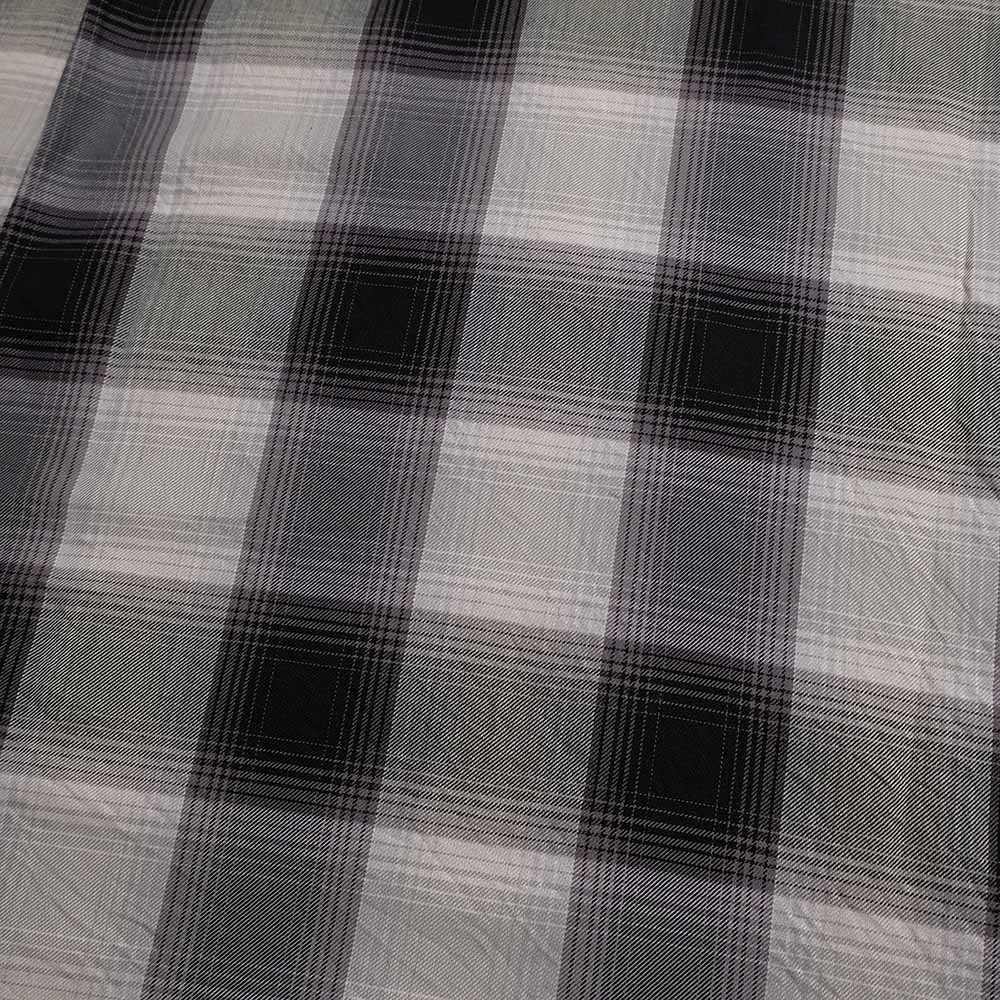 SUGAR CANE - COTTON OMBRE CHECK - S/S OPEN SHIRT - SC39724