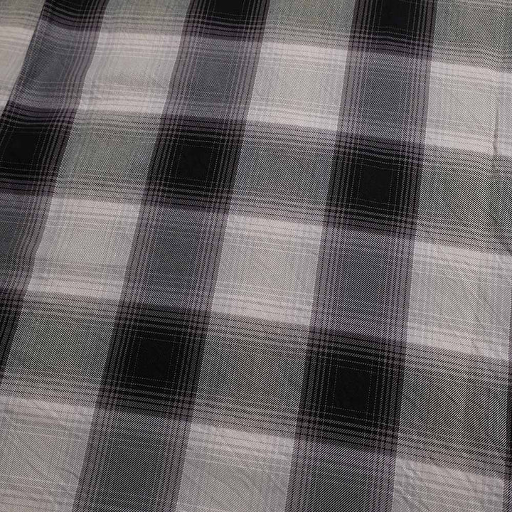 SUGAR CANE - COTTON OMBRE CHECK - S/S OPEN SHIRT - SC39724