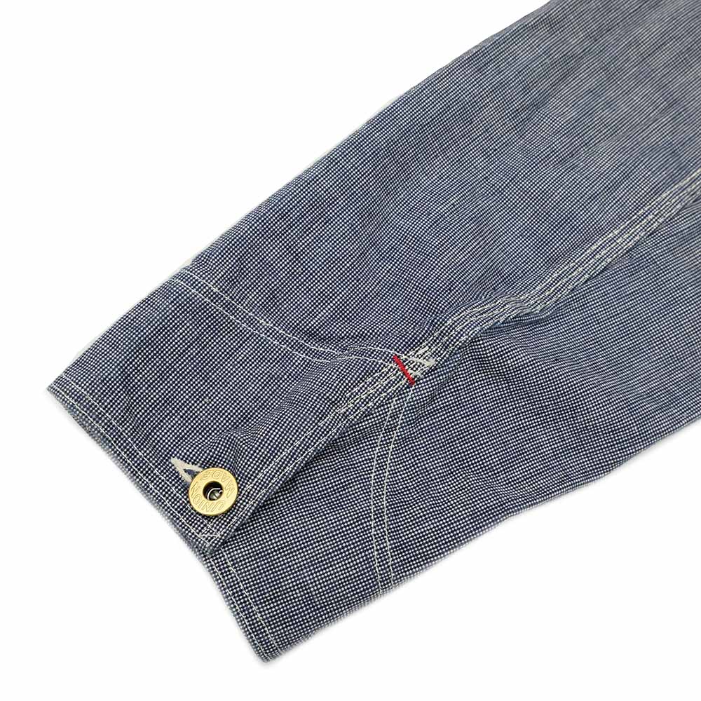 WAREHOUSE - INDOGO PINCHECK CHANGE BUTTON COVERALL - 2195