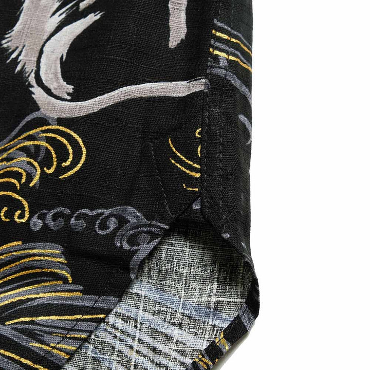 衣櫻 - サザンクロス素材 - 長袖レギュラーシャツ - 金彩墨絵馬 - SA1726