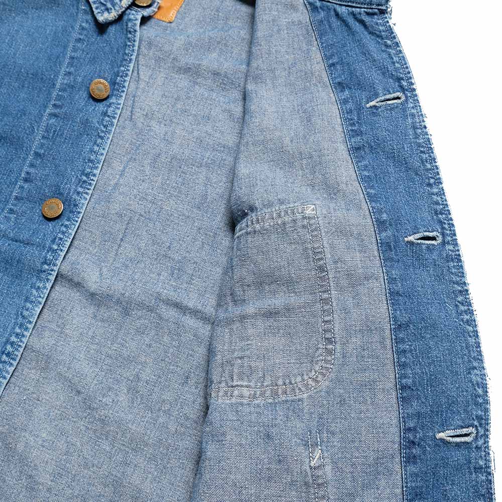 REMI RELIEF - 9.5oz Nep Denim Coverall - USED BLUE - RN30389042