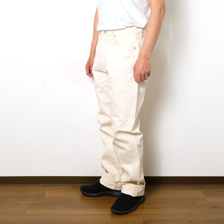 GENERAL THINGS - Button fly Jeans Line 2 Straight - 14oz. White Denim - 120W