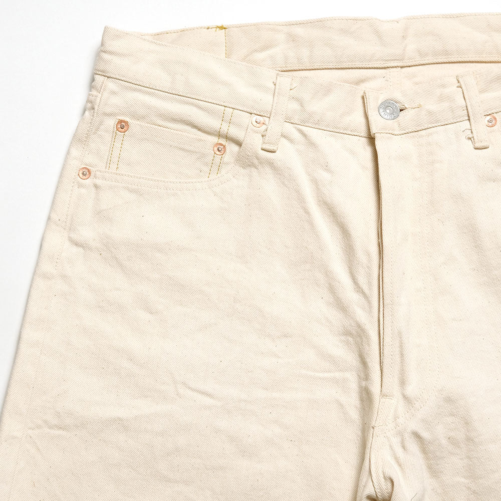 GENERAL THINGS - Button fly Jeans Line 2 Straight - 14oz. White Denim - 120W