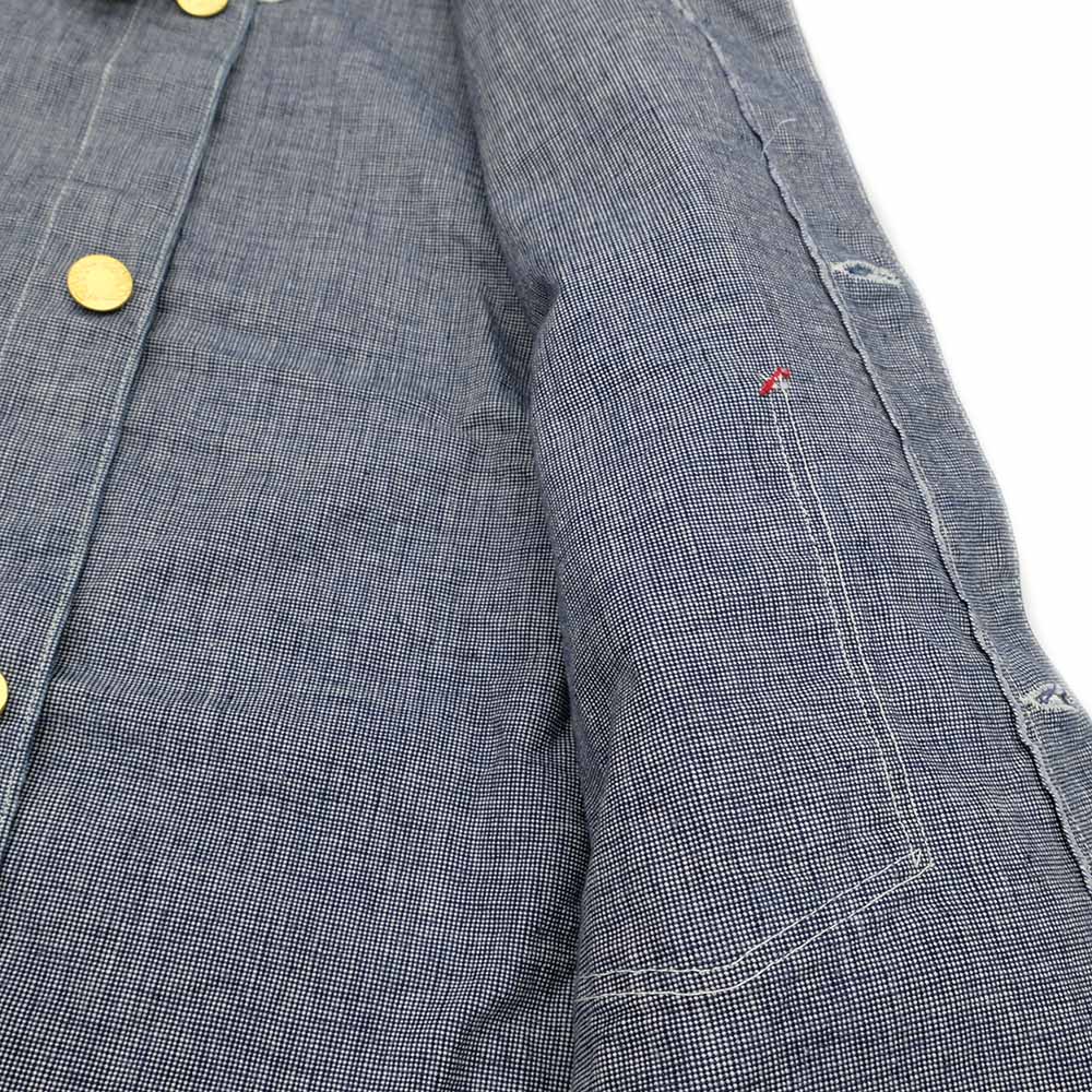 WAREHOUSE - INDOGO PINCHECK CHANGE BUTTON COVERALL - 2195
