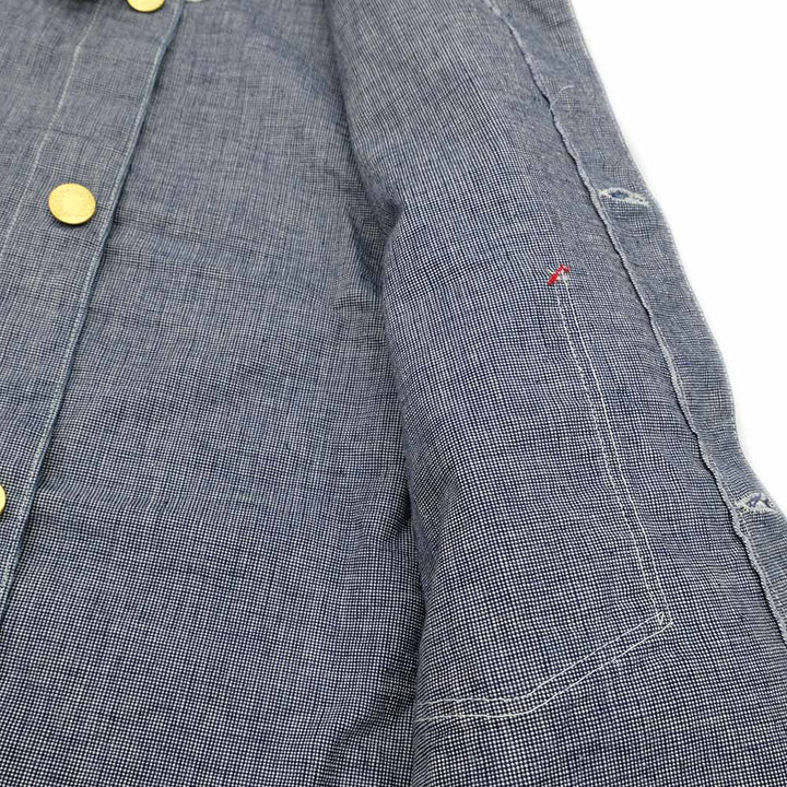 WAREHOUSE - INDOGO PINCHECK CHANGE BUTTON COVERALL - 2195