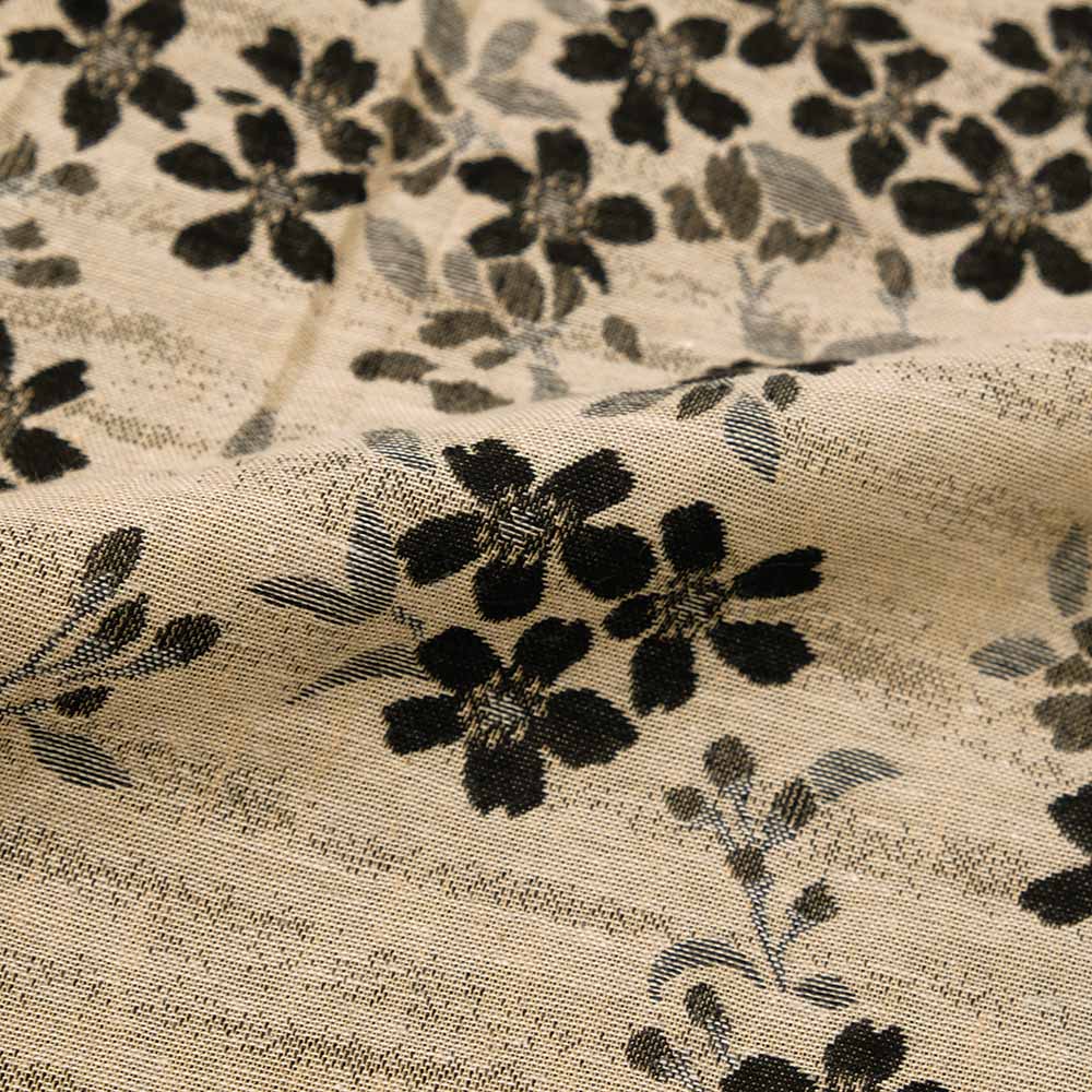 KOROMO ZAKURA - Double-weave Jacquard Gauze Cloth - Long-Sleeve Regular Shirt - Black Cherry Blossoms - SA1661