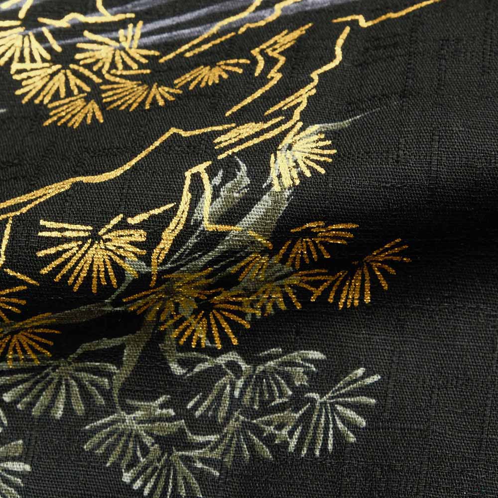 衣櫻 - サザンクロス素材 - 長袖レギュラーシャツ - 金彩墨絵馬 - SA1726