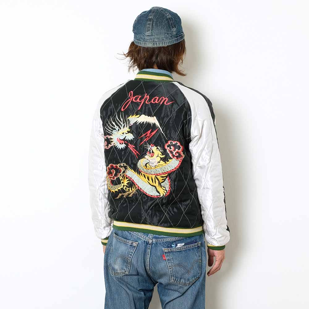 TAILOR TOYO - Mid 1950s Style Velveteen Souvenir Jacket - SPIDERWEB, SNAKE & SKULL × DRAGON & TIGER - TT15666