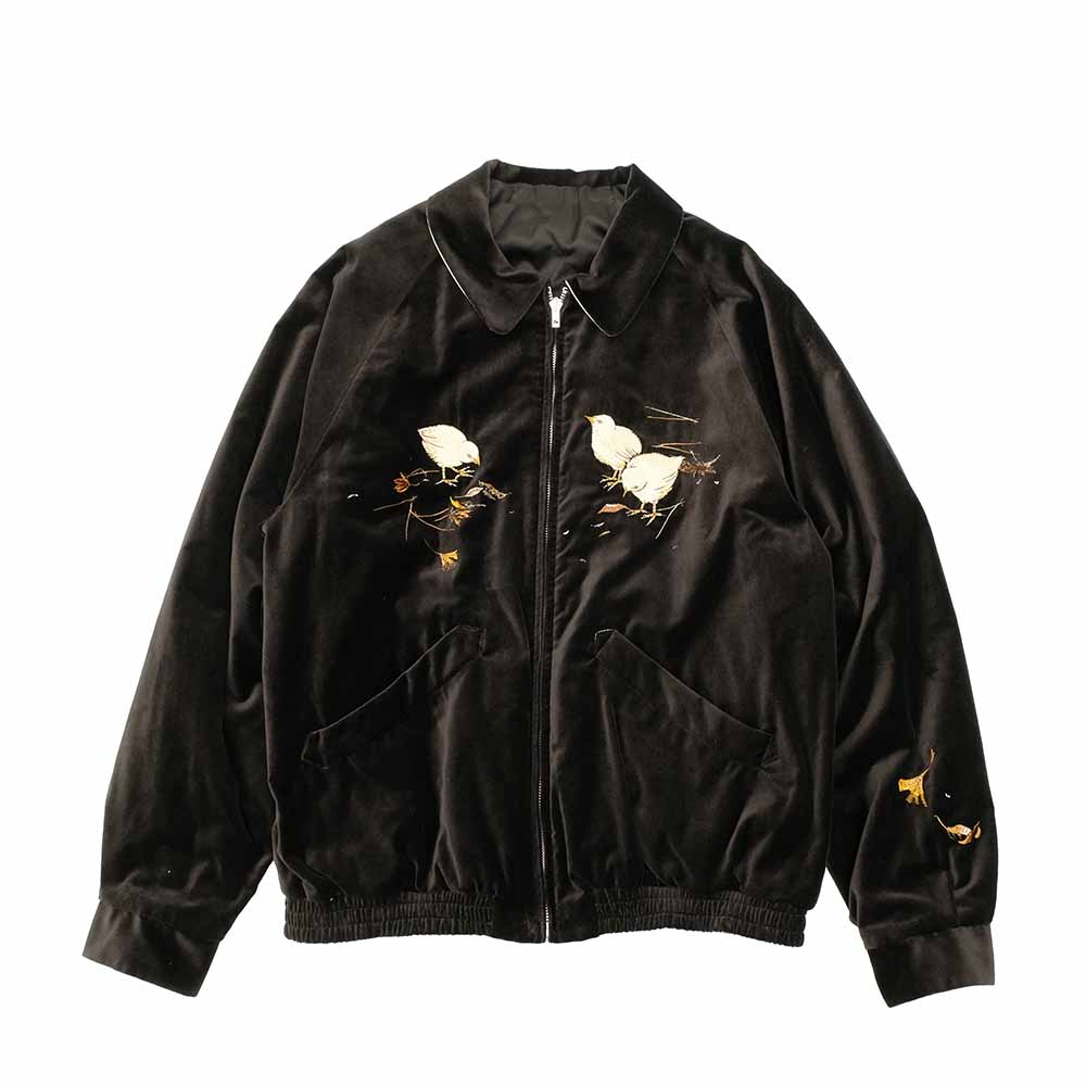 OLD JOE BRAND - STUNNING VELVET SOUVENIR JACKET - Niwatori(Rooster) to Hiyoko(Chick) - 252OJ-JK12