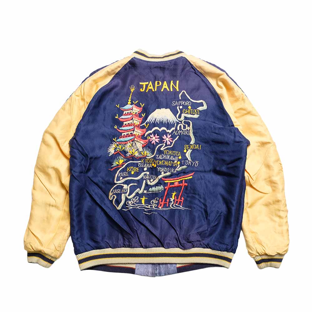 TAILOR TOYO - Acetate Souvenir Jacket - EAGLE & DRAGON x JAPAN MAP - (AGING MODEL) - TT15907-125