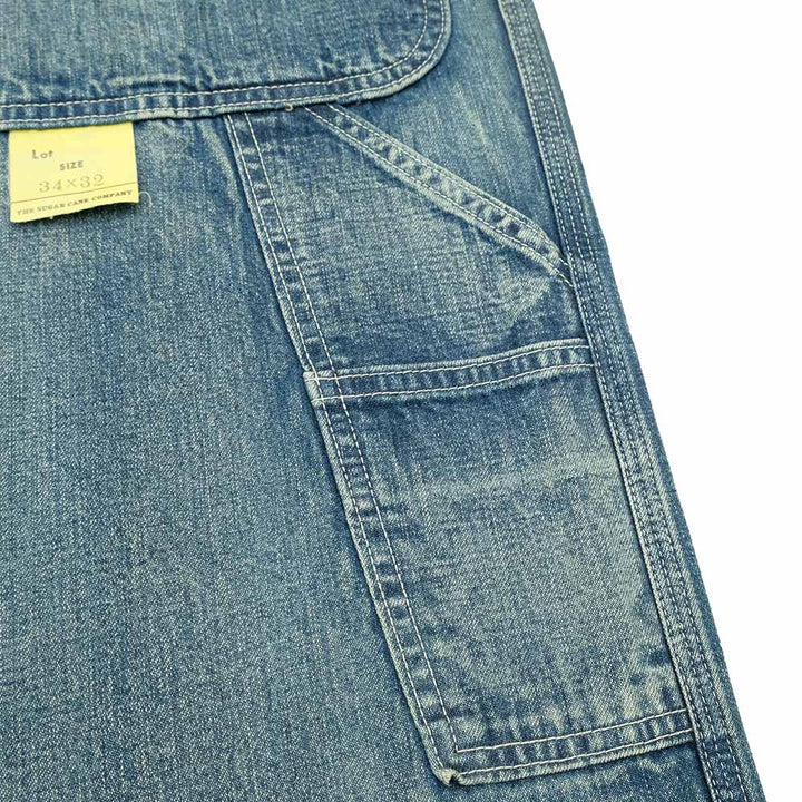 SUGAR CANE - 11oz. BLUE DENIM WORK SHORTS - AGED MODEL - SC52568