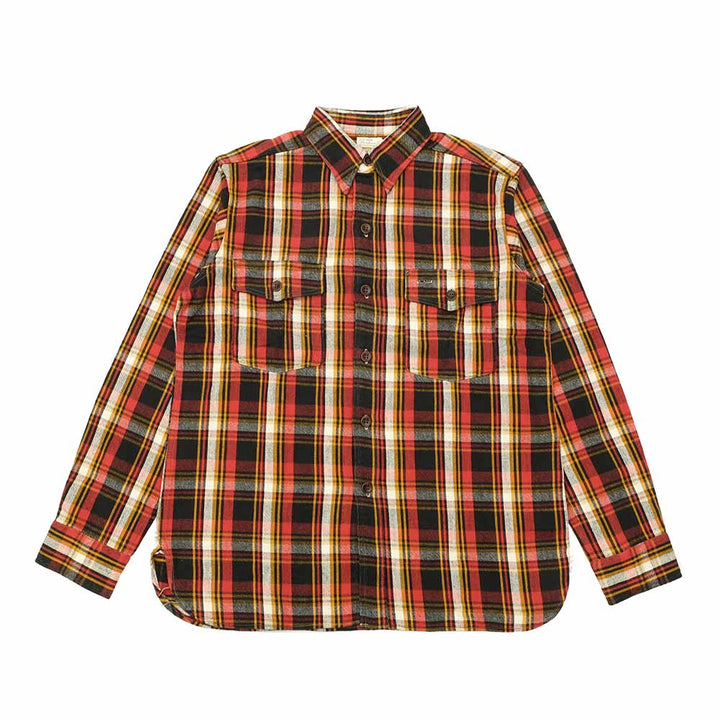 WAREHOUSE - Lot.3022 FLANNEL SHIRTS WITH CHINSTRAP - G柄 - ONE WASH - 3022G-23