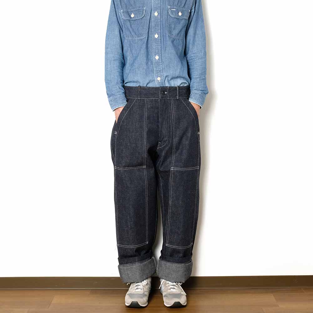 WAREHOUSE - 1930S WPA DOUBLE KNEE DENIM TROUSERS - 1239-25