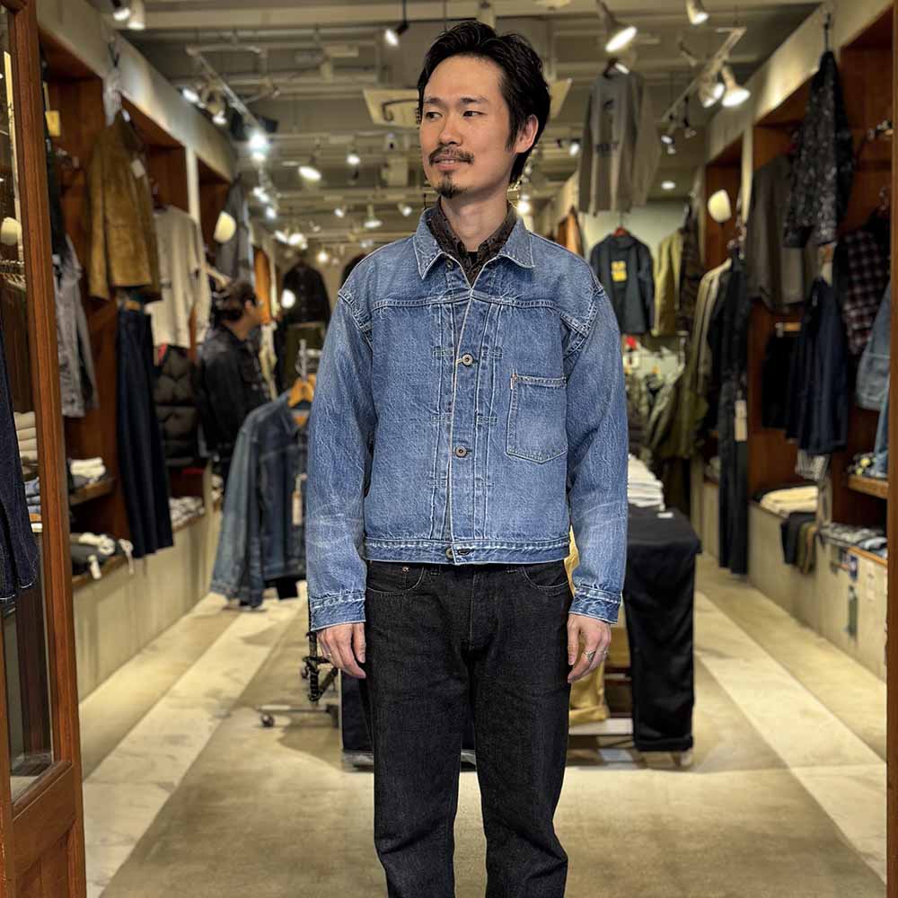 REMI RELIEF - 12oz DENIM WW2 MODEL JACKET - USED BLUE - RN30389034