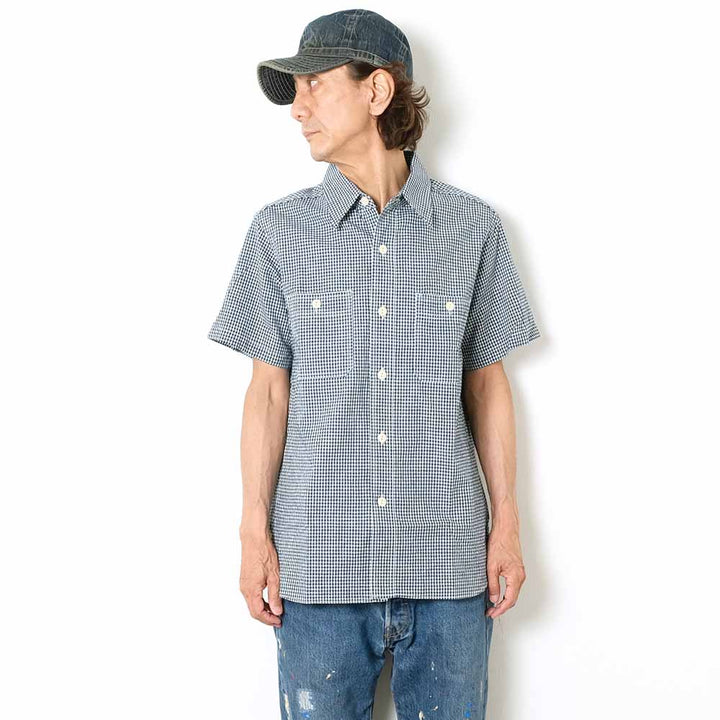 SUGAR CANE - INDIGO CHAMBRAY - S/S WORK SHIRT - SC39292