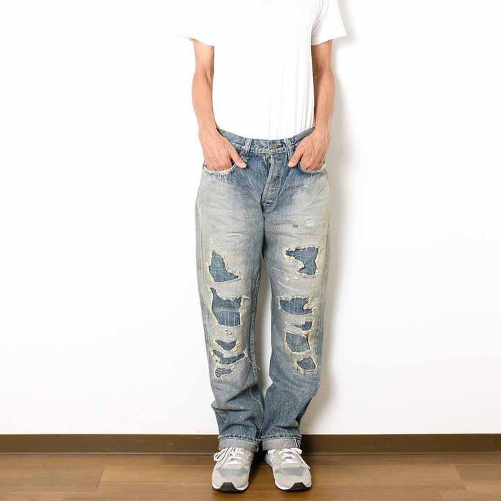 SUGAR CANE - 14.25oz. DENIM 1947 REMAKE AGED MODEL - REGULAR STRAIGHT - SC41947SR