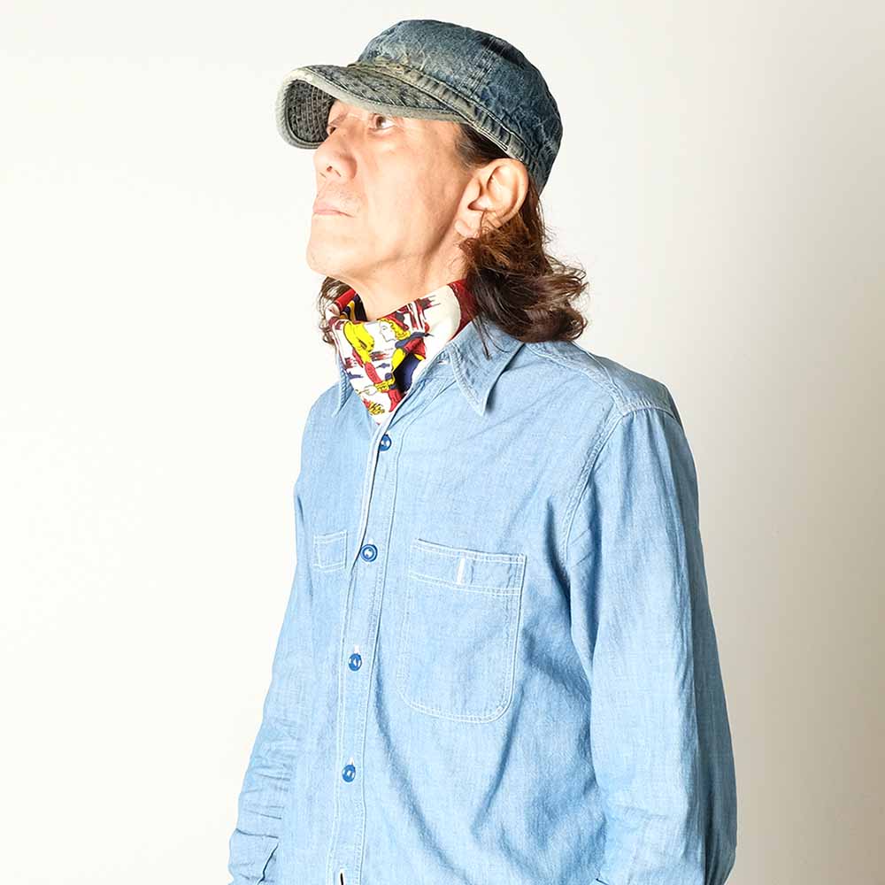 SUGAR CANE - Mister Freedom - 23"x23" SELVAGE BANDANA - JV KERCHIEF - SC02884