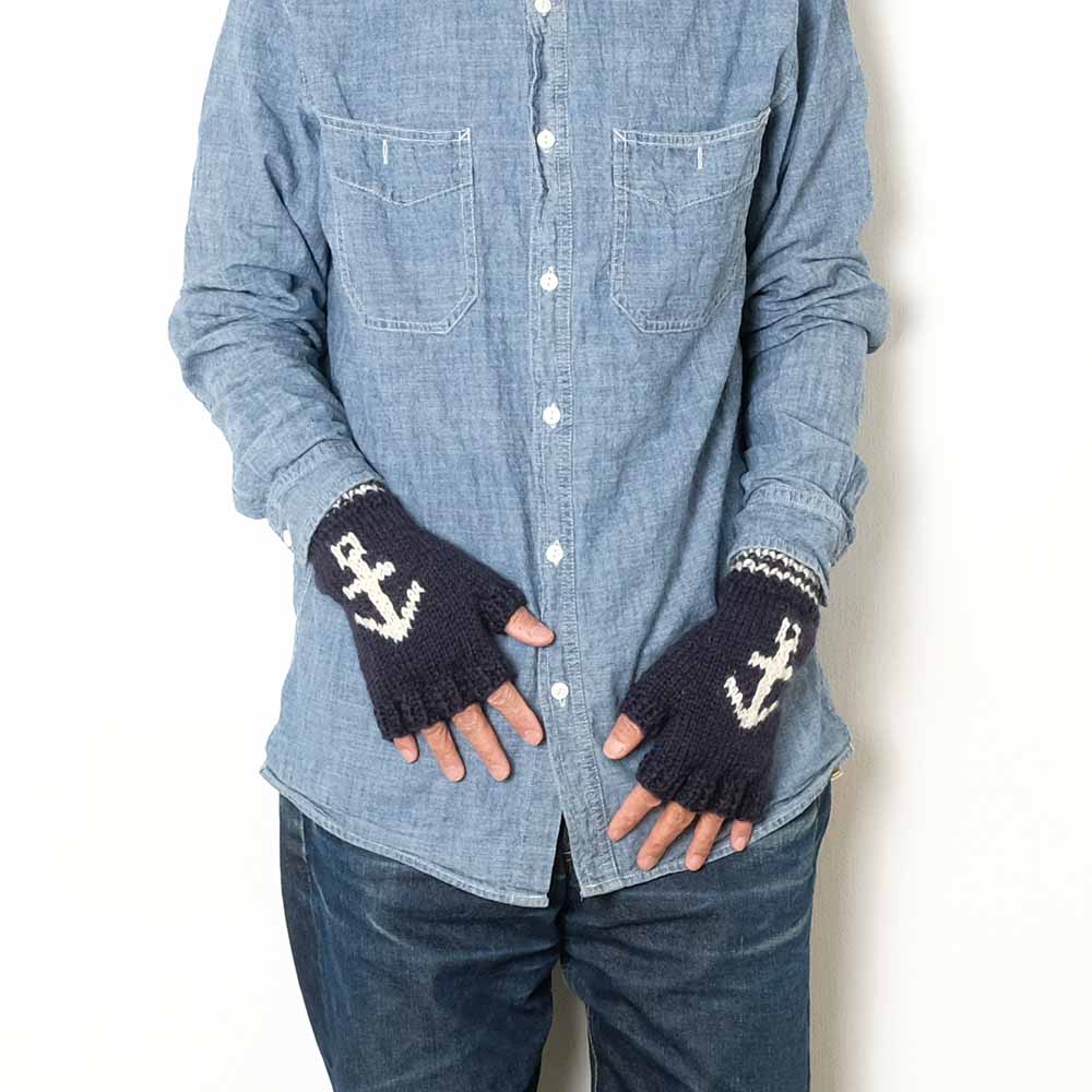 Black Sheep - FINGERLESS KNIT GLOVE - Anchor - SM-08B