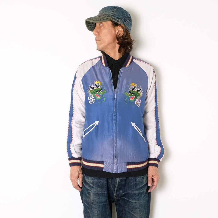 TAILOR TOYO - Acetate Souvenir Jacket - EAGLE ＆ DRAGON x JAPAN MAP - (AGING MODEL) - TT15907-125