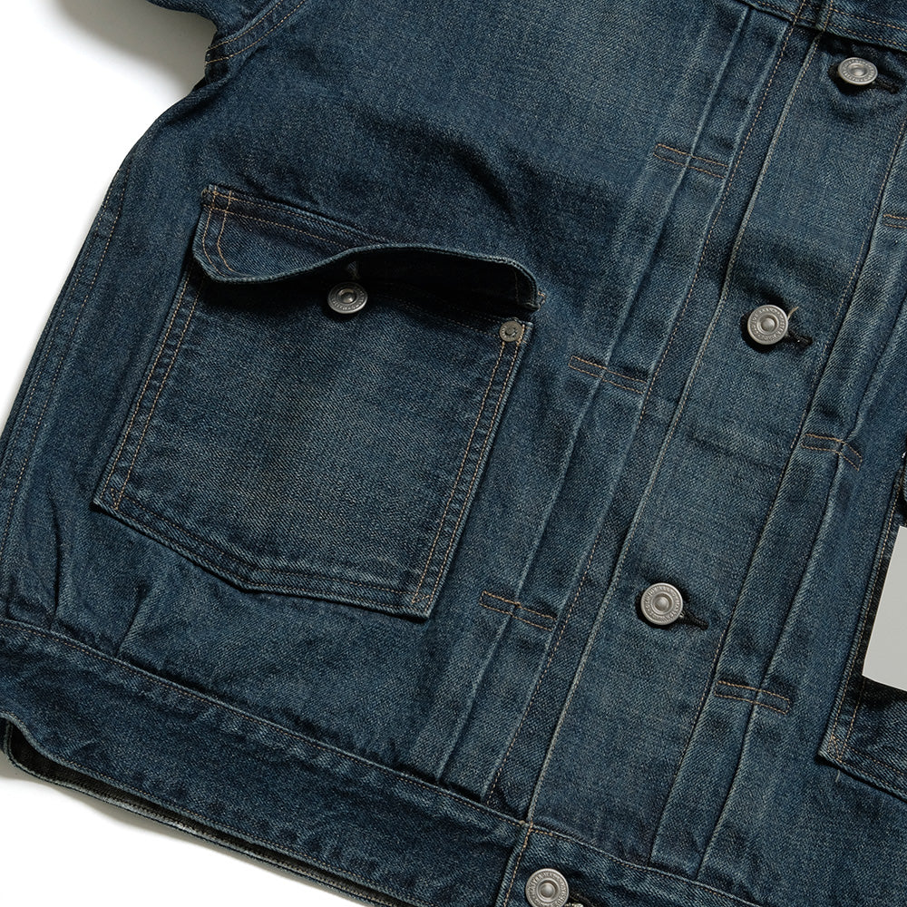 OLD JOE BRAND - LOWER FLAP POCKET JEAN JACKET - FADE INDIGO - 241OJ-JK05
