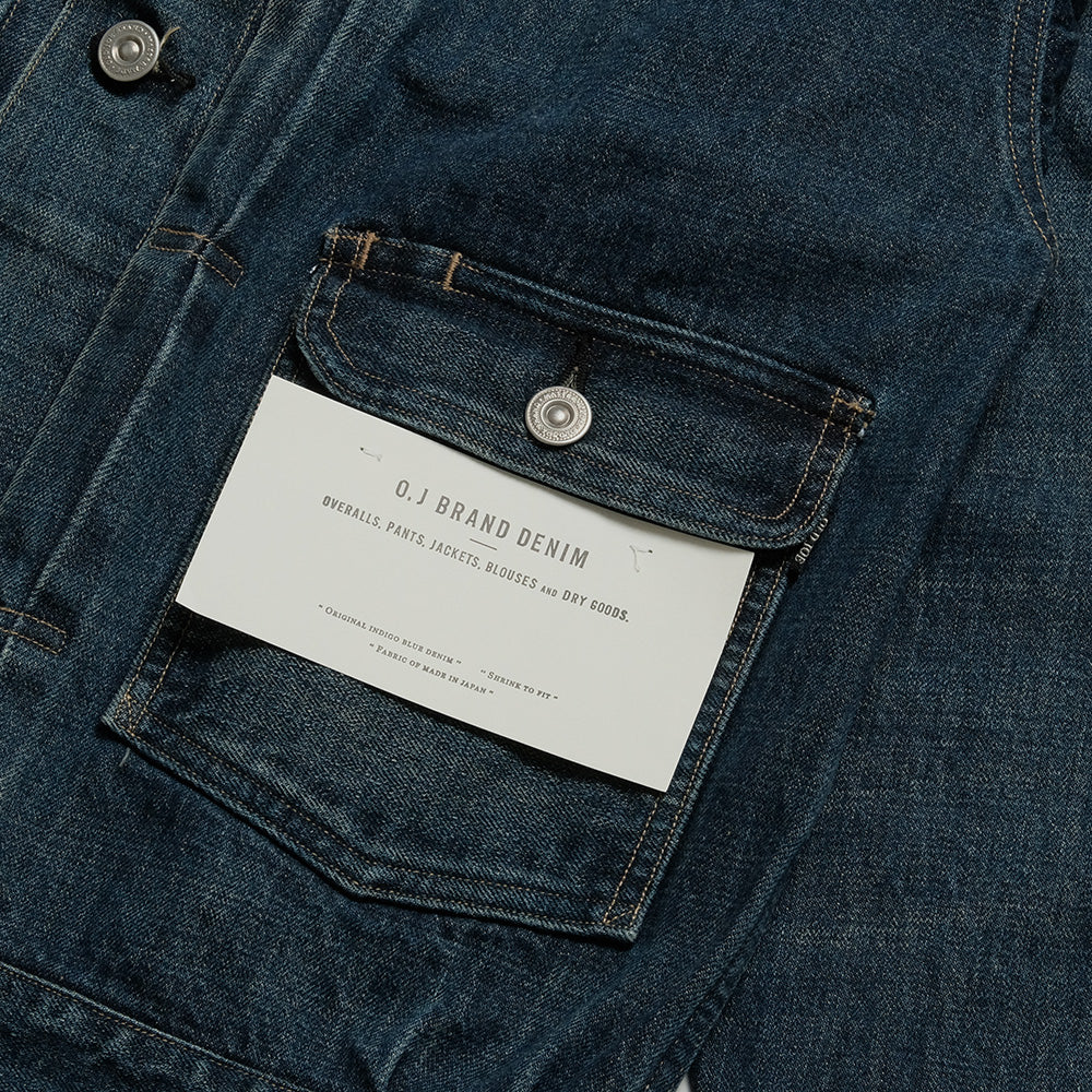 OLD JOE BRAND - LOWER FLAP POCKET JEAN JACKET - FADE INDIGO - 241OJ-JK05