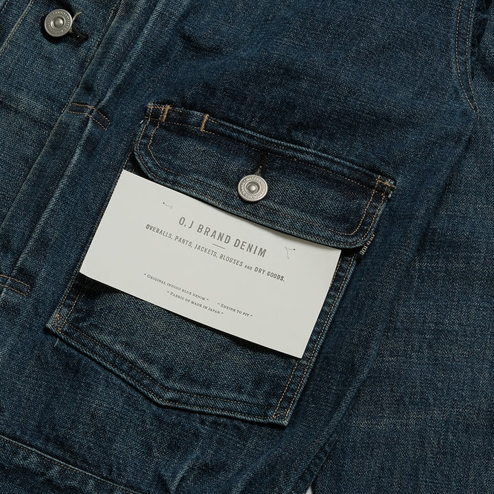 OLD JOE BRAND - LOWER FLAP POCKET JEAN JACKET - FADE INDIGO - 241OJ-JK05