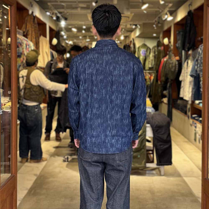 衣櫻 - ソフトコットンデニム素材 - 長袖デニムシャツ - 霜降柄 - SA1728