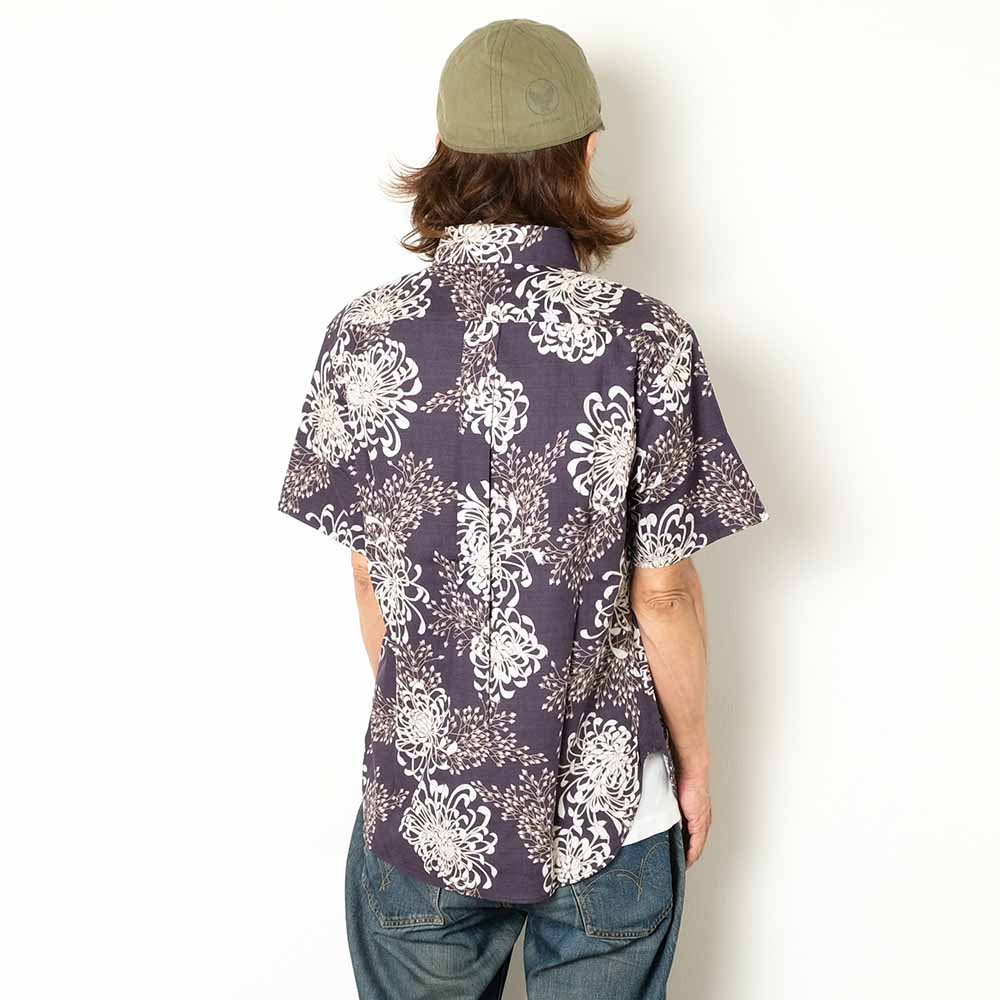Koromozakura - Southern Cross - Short-Sleeve Regular Shirt - Chrysanthemum - SA1686