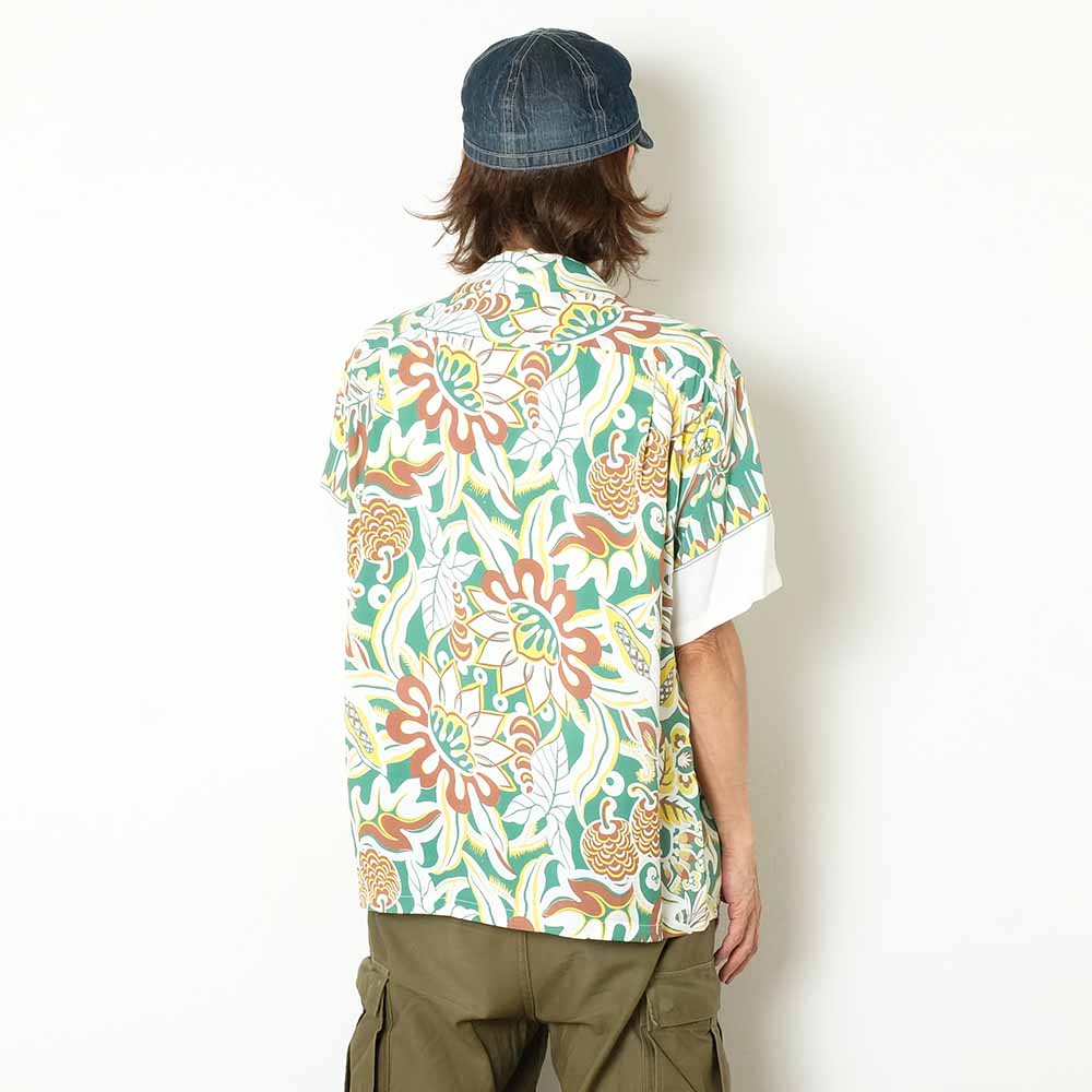 SUN SURF - RAYON HAWAIIAN SHIRT - FLOWER FIELD BORDER - SS39430