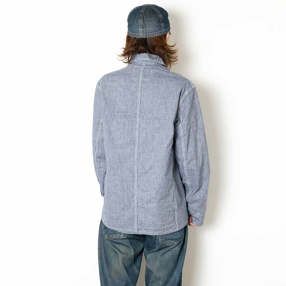 WAREHOUSE - INDOGO PINCHECK CHANGE BUTTON COVERALL - 2195