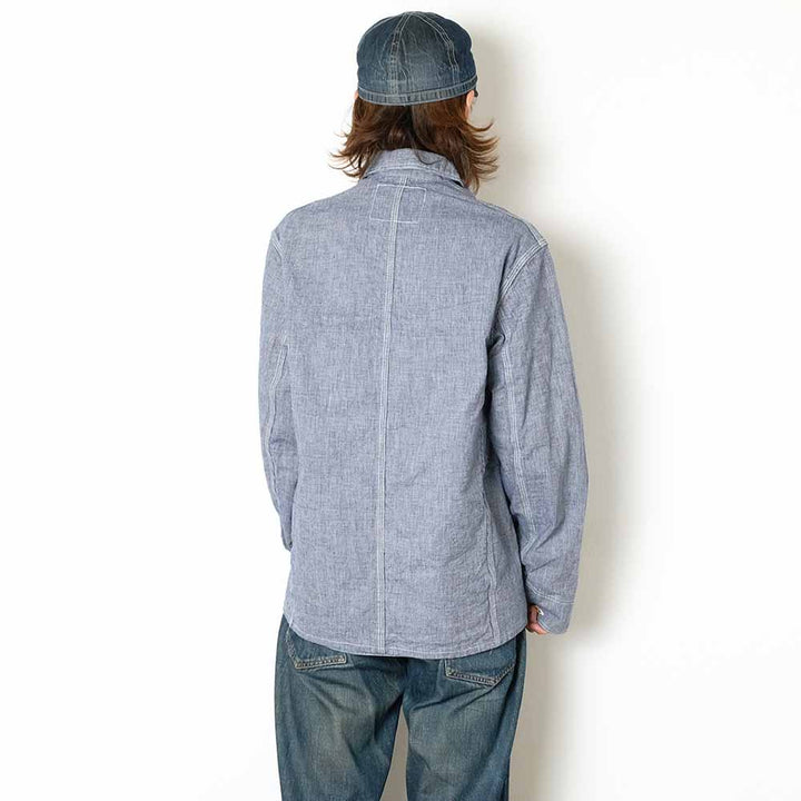 WAREHOUSE - INDOGO PINCHECK CHANGE BUTTON COVERALL - 2195