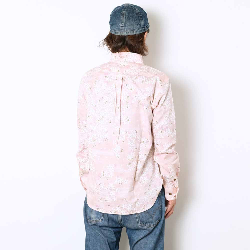 衣櫻 - サザンクロス素材 - 長袖レギュラーシャツ - 霞舞桜 - SA1662