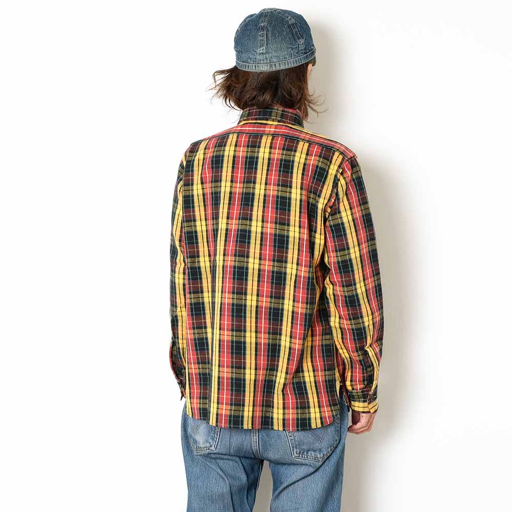 WAREHOUSE - Lot.3022 FLANNEL SHIRTS WITH CHINSTRAP - F柄 - ONE WASH - WH-3022F24