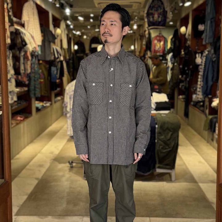 WAREHOUSE - Lot 3055 - LONG SLEEVE CHECK WORK SHIRTS - A柄 - 3055A-25