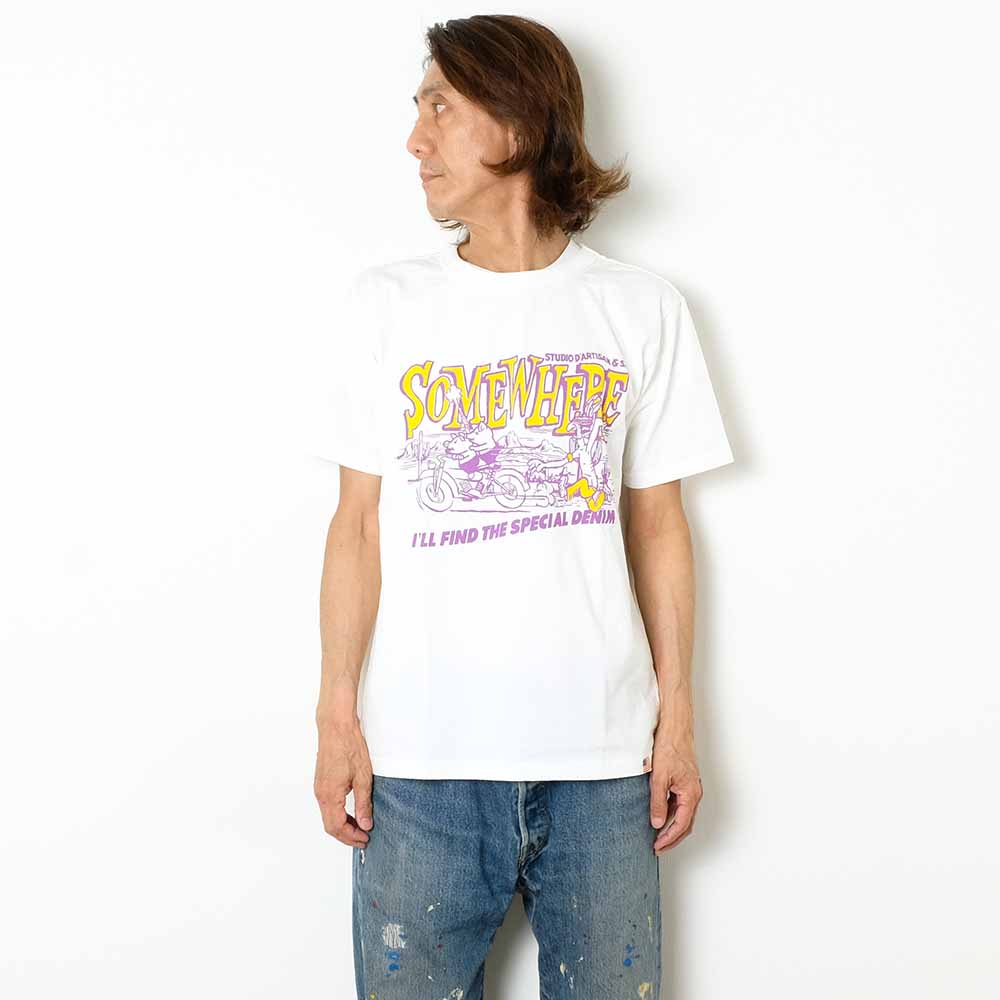 STUDIO D’ARTISAN - USA COTTON T-SHIRT - SOMEWHERE - 8181B