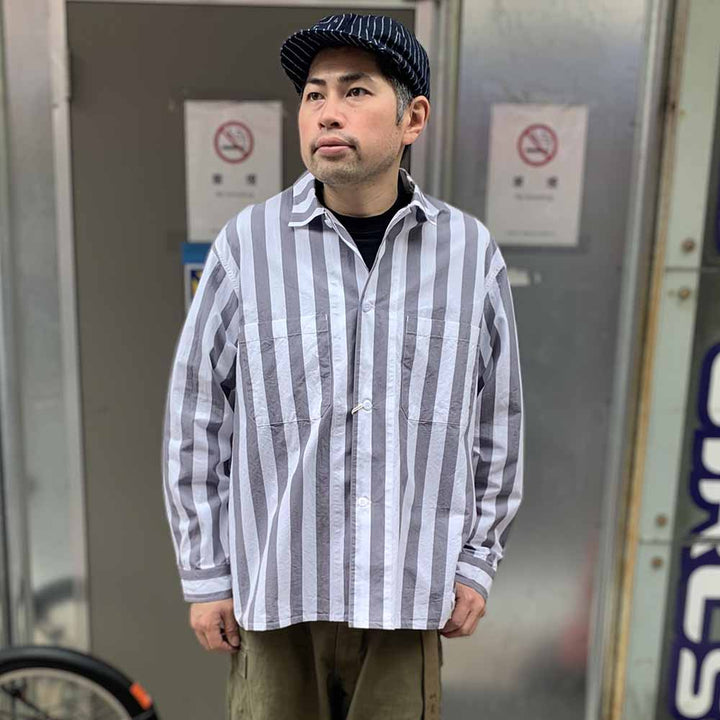 BARNS - WIDE STRIPE L/S SHIRT - BR-24200