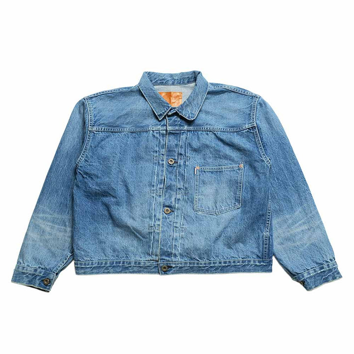 REMI RELIEF - 12oz DENIM WW2 MODEL JACKET - USED BLUE - RN30389034