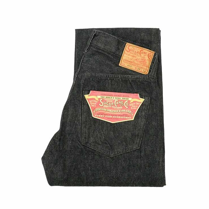 Sugar Cane - 14.25oz. BLACK DENIM - 1947 MODEL - (REGULAR STRAIGHT) - SC42460