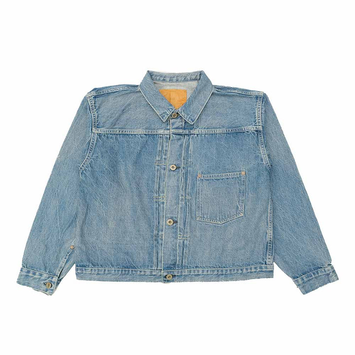 REMI RELIEF - 12oz DENIM WW2 MODEL JACKET - USED BLUE - RN29373246